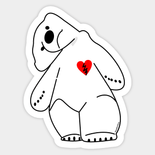 Polar Bear broken heart Sticker